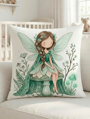 FUNDA DE COJIN INFANTIL HADA DEL BOSQUE
