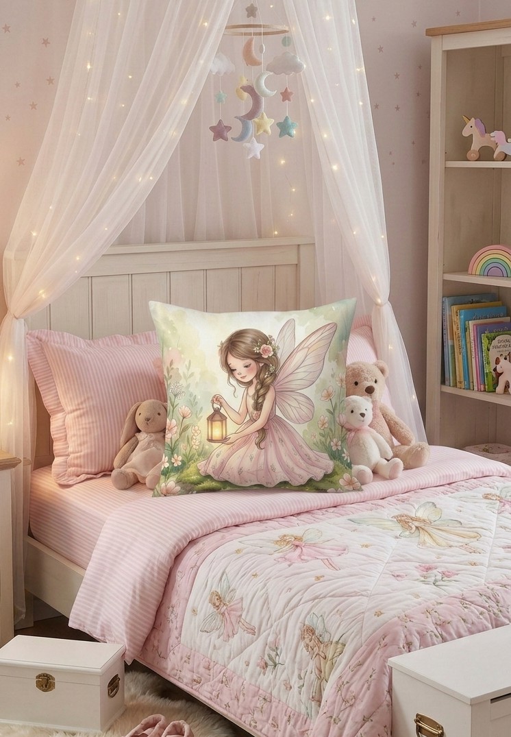 FUNDA DE COJIN INFANTIL HADA CON FAROL 1