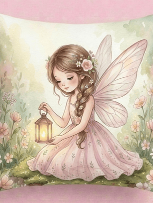 FUNDA DE COJIN INFANTIL HADA CON FAROL