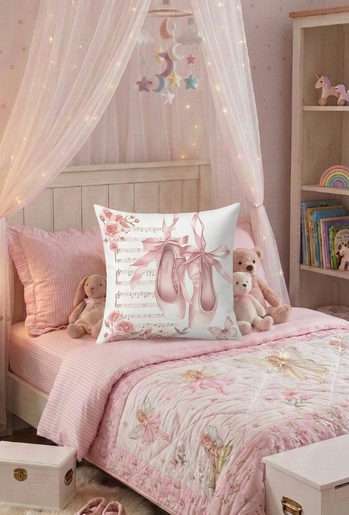 FUNDA DE COJIN INFANTIL ZAPATILLAS DE BALLET 1