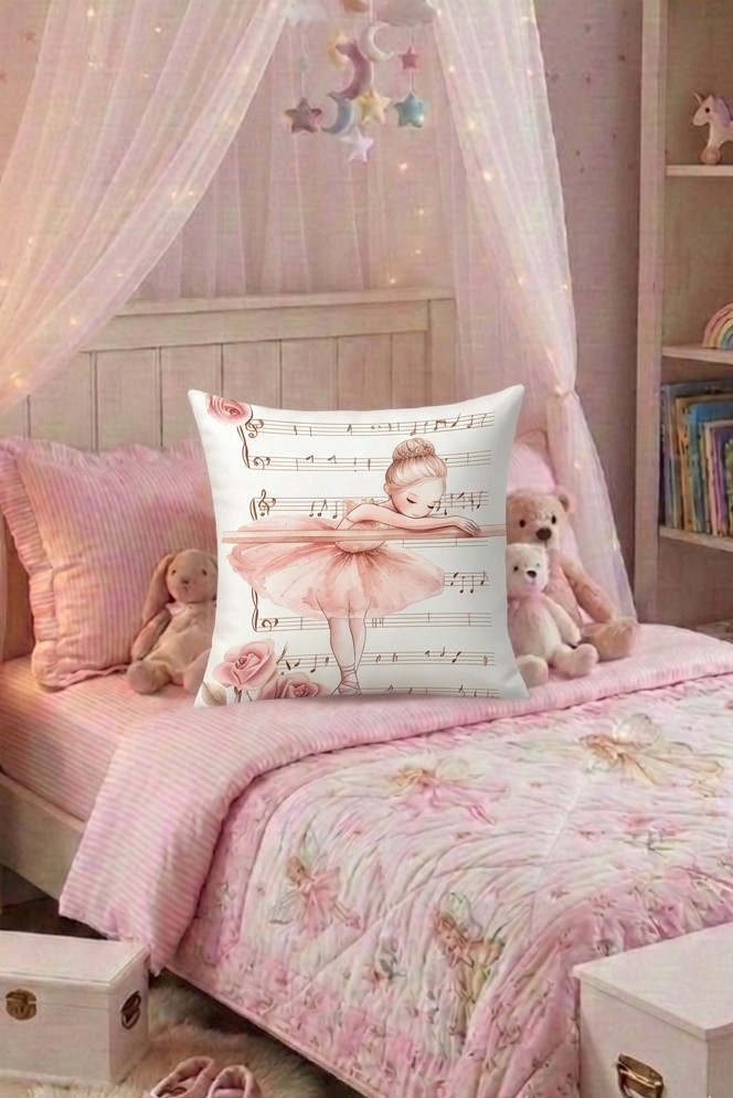 FUNDA DE COJIN INFANTIL BAILARINA EN BARRA 1