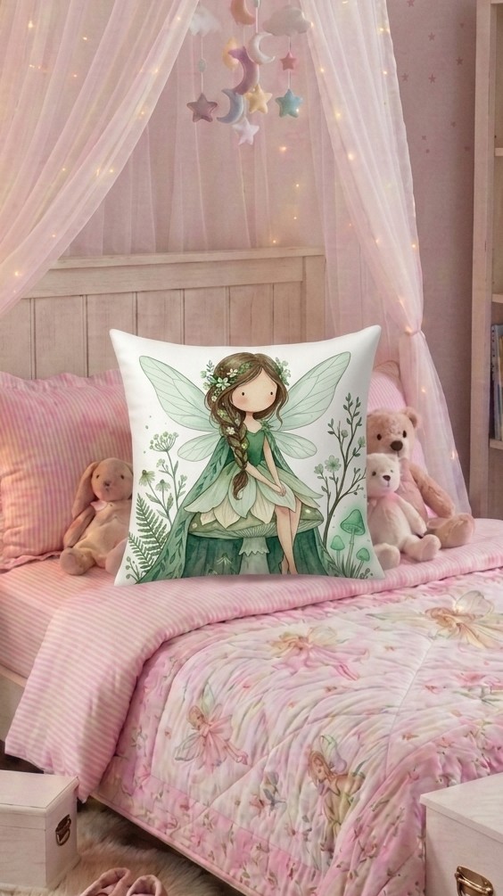 FUNDA DE COJIN INFANTIL HADA DEL BOSQUE 1