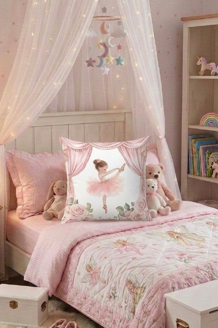 FUNDA DE COJIN INFANTIL BAILARINA TELON 1