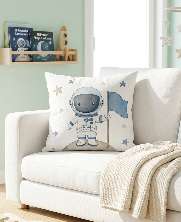 FUNDA DE COJIN INFANTIL ASTRONAUTA 1
