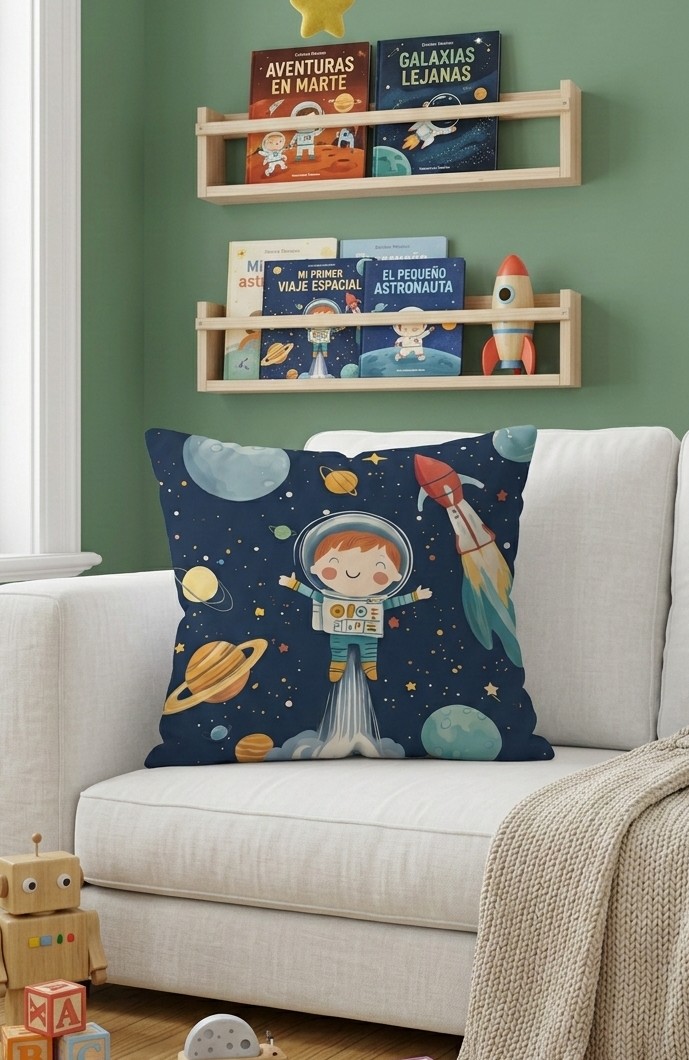 FUNDA DE COJIN INFANTIL ESPACIAL 1
