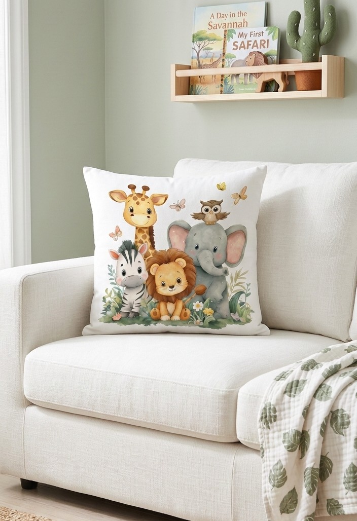 FUNDA DE COJIN INFANTIL SELVA 1