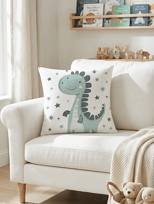 FUNDA DE COJIN INFANTIL DINOSAURIO 