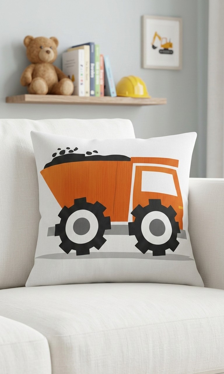 FUNDA DE COJIN INFANTIL CAMION 1