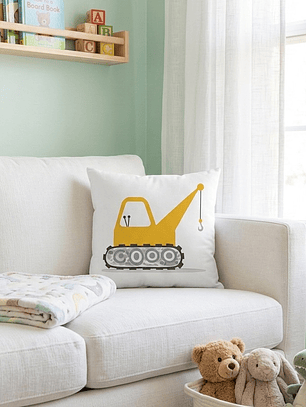 FUNDA DE COJIN INFANTIL GRUA