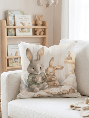 FUNDA DE COJIN INFANTIL CONEJITOS 2