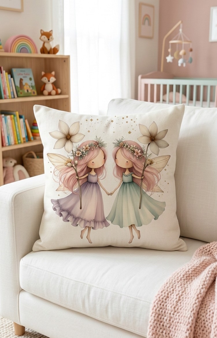 FUNDA DE COJIN INFANTIL 2 HADAS 1