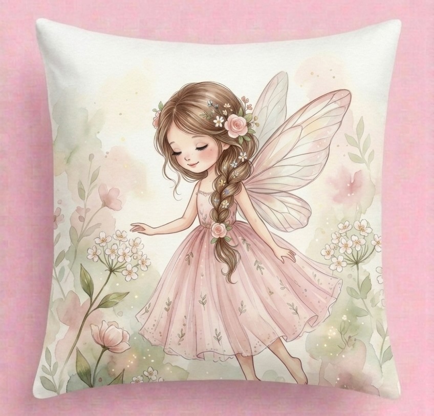 FUNDA DE COJIN INFANTIL HADA CON TRENZA 2