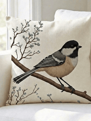 FUNDA DE COJIN PAJARO SOLO