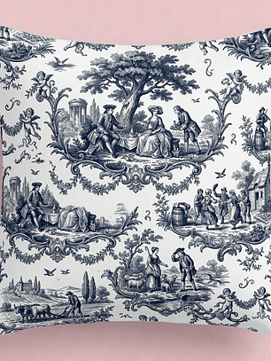 FUNDA DE COJIN TOILE DE JOUY AZUL