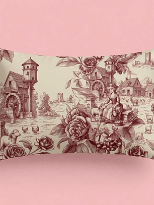 FUNDA DE COJIN REC. TOILE DE JOUY ROJO