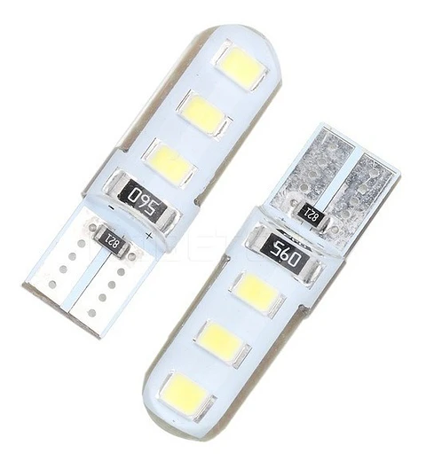 T10 Cocuyos Led Siliconados Luz Blanca Alto Brillo Bayoneta