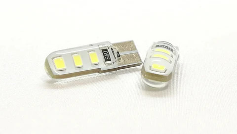 T10 Cocuyos Led Siliconados Luz Blanca Alto Brillo Bayoneta