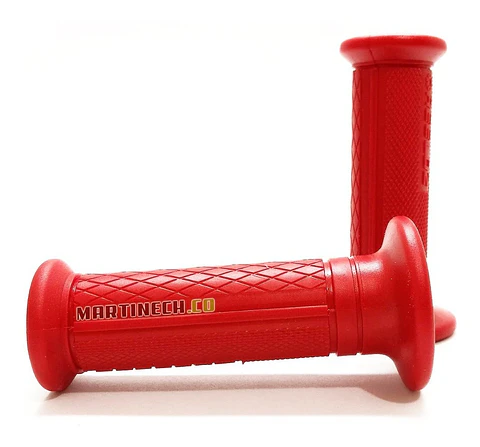Manillares Grips Puños Para Moto 100% Caucho Confort Rojo
