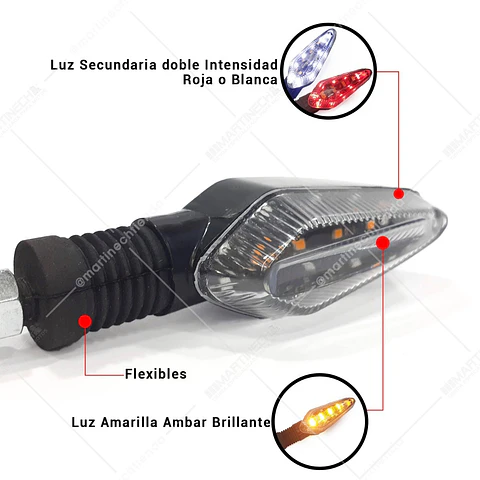Direccionales Led Moto Ambar Brillante Kit X 4 Tipo Rizoma