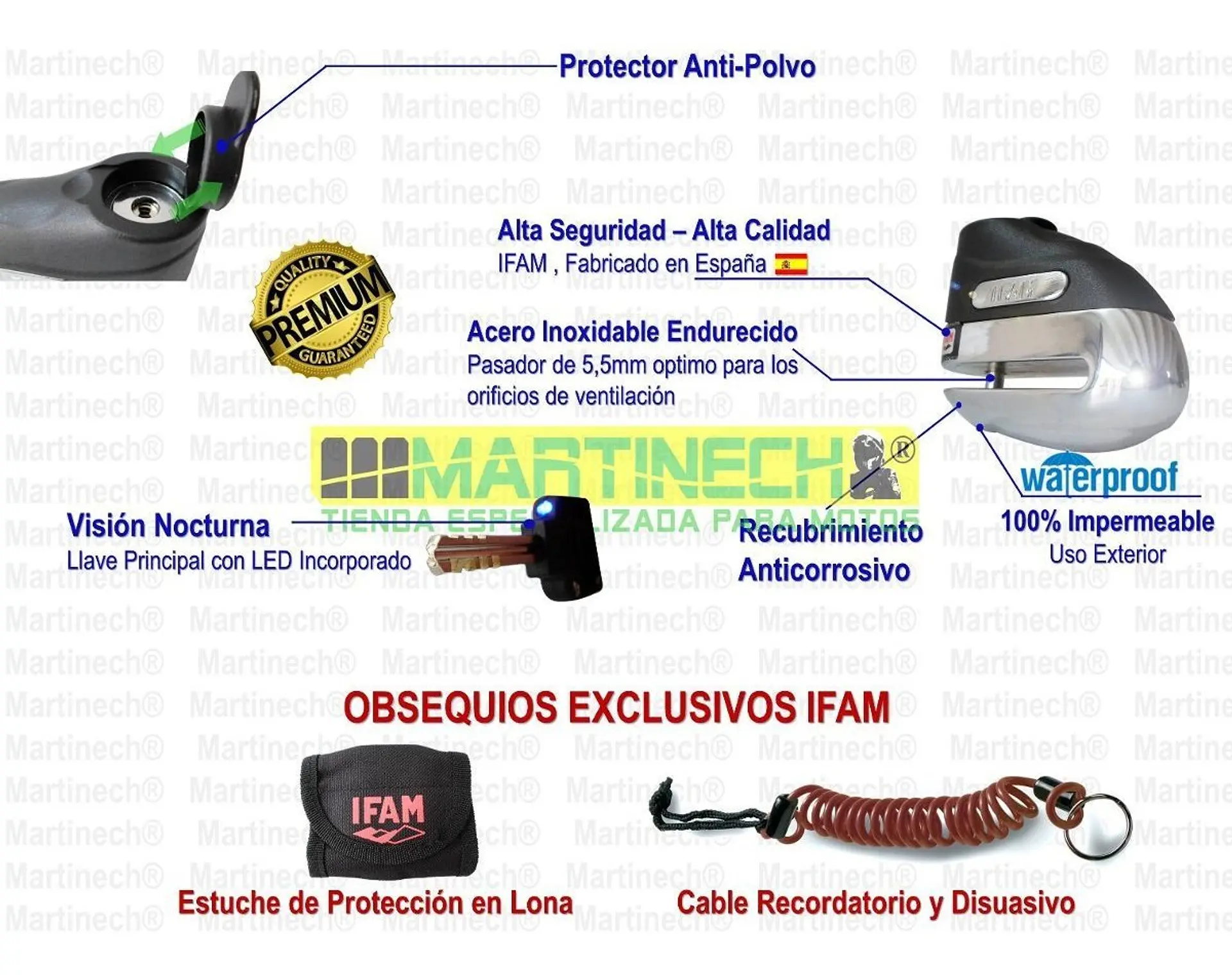 Candado Moto Freno De Disco Ifam Road 75 + Obsequios 3