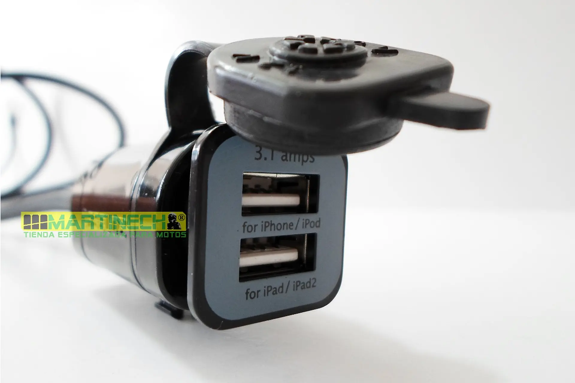Cargador Moto Gps O Celular Doble Puerto Usb +soporte Espejo 6