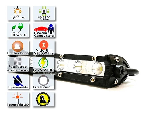 Exploradora Led Moto O Carro Luz Blanca Profundidad 1800 Lm
