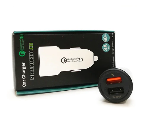 Adaptador Usb Turbo Cargador Para Cigarrera Quick Charge 3.0