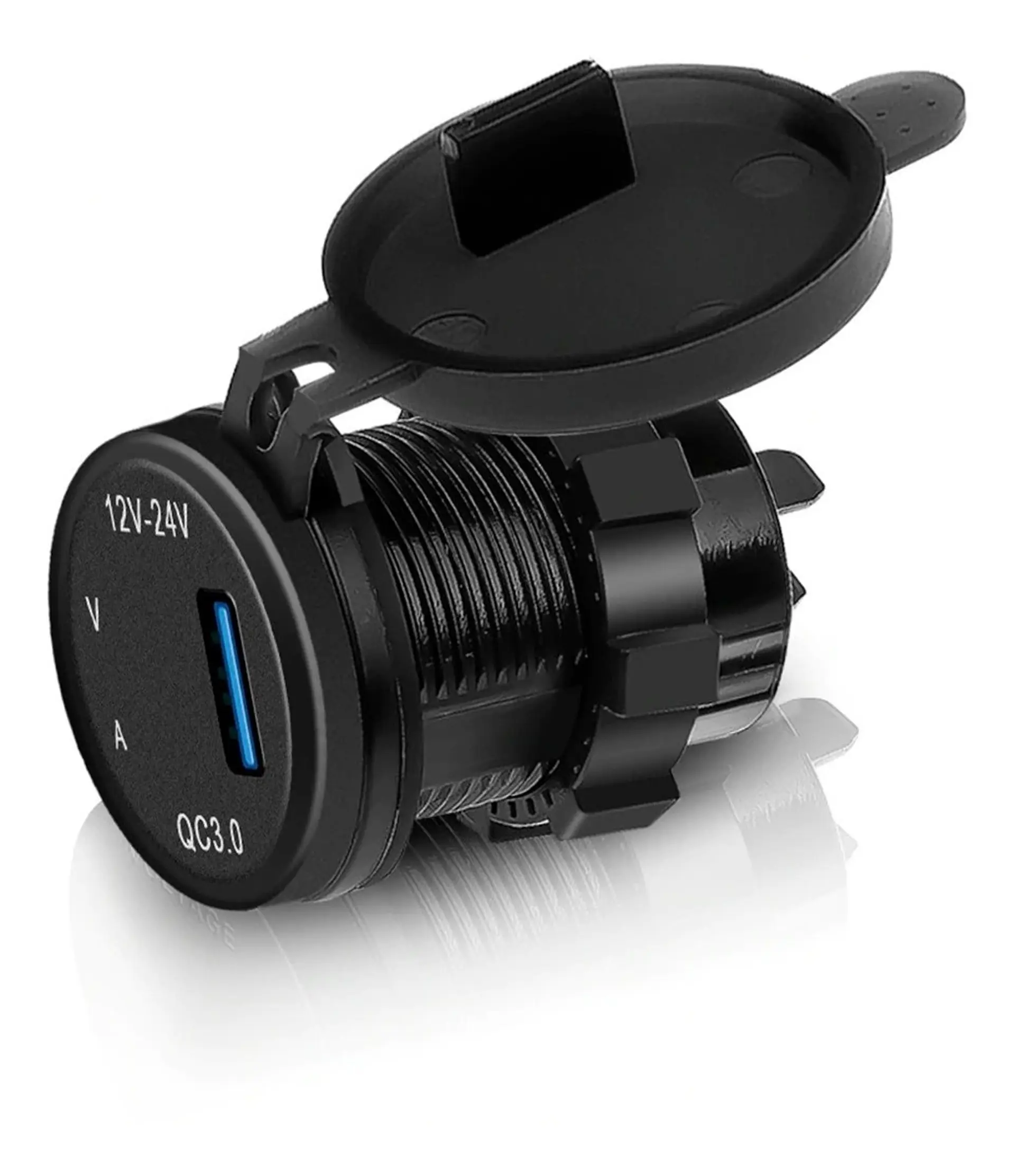 Socket Cargador Usb Qc3 Carga Rapida Voltimetro Carro O Moto 3