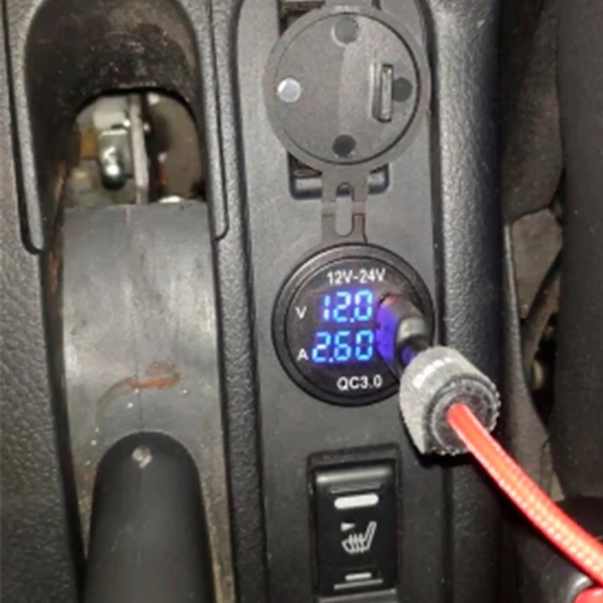 Socket Cargador Usb Qc3 Carga Rapida Voltimetro Carro O Moto 6