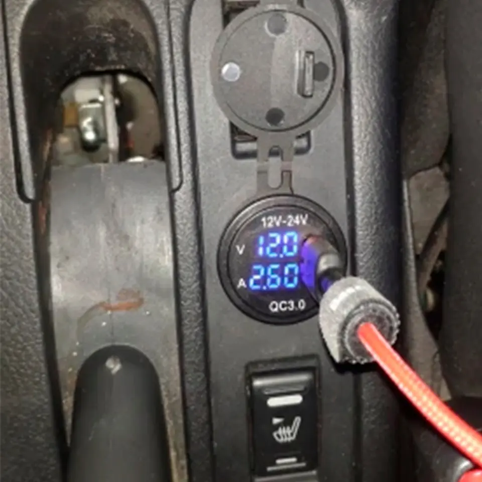 Socket Cargador Usb Qc3 Carga Rapida Voltimetro Carro O Moto 6