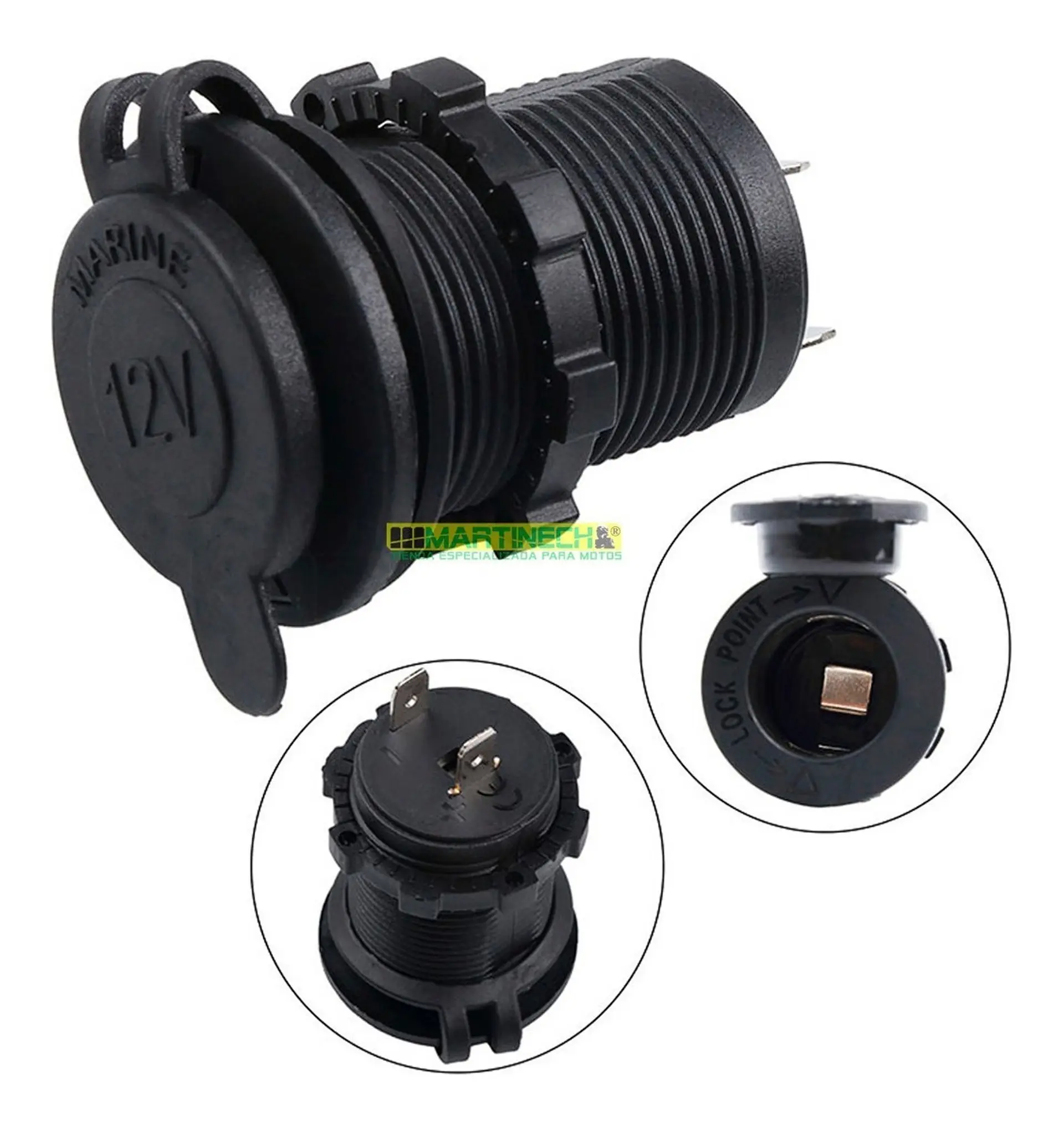 Cigarrera Socket 12v Para Cargador Moto Carro Impermeable 4
