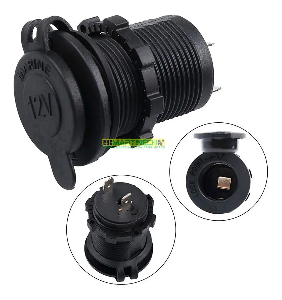 Cigarrera Socket 12v Para Cargador Moto Carro Impermeable 4