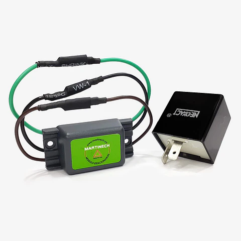 Kit Modulo Estacionarias o Parqueo Sin Botón Terminales Redondas + Flasher 40W