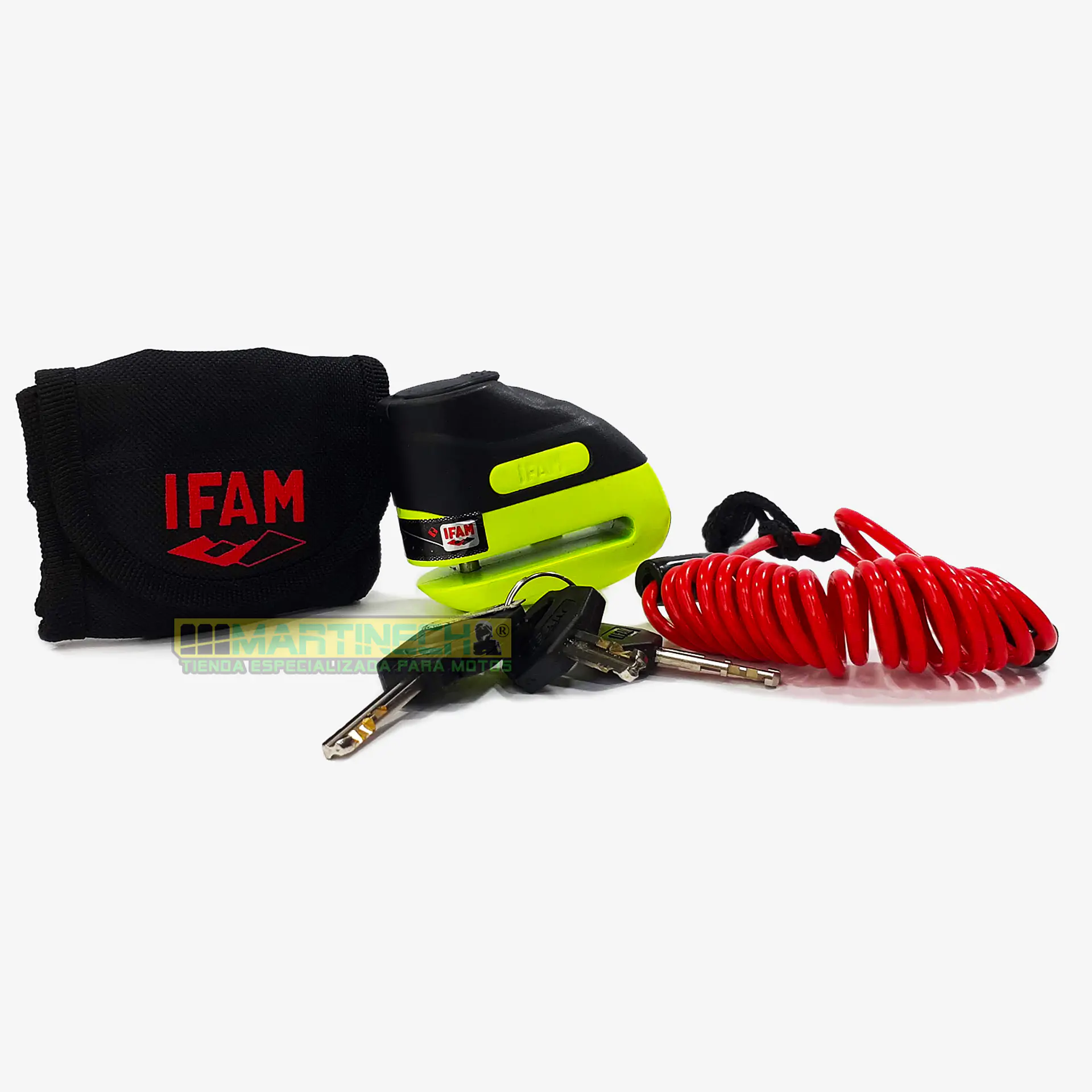 Candado Moto Freno De Disco Ifam Road 75 + Obsequios - Amarillo 4