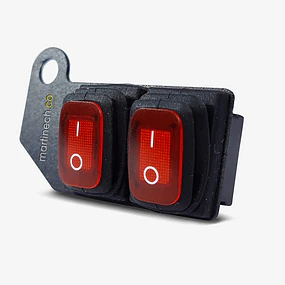Switch Interruptor Impermeable Testigo Piloto Led On/off X2 Rojo-Rojo