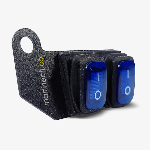 Switch Interruptor Impermeable Testigo Piloto Led On/off X2 Azul-Azul