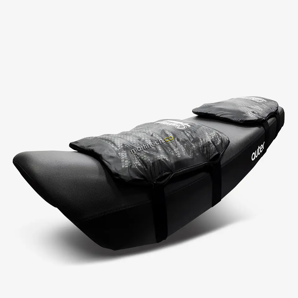 Cojines Para Moto Viaje Memory Foam Sport + Forros Impermeables Kit x 2 1