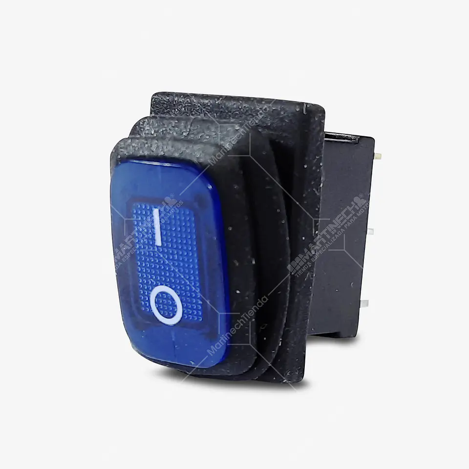 Interruptor Rectangular Testigo Led - Azul 2