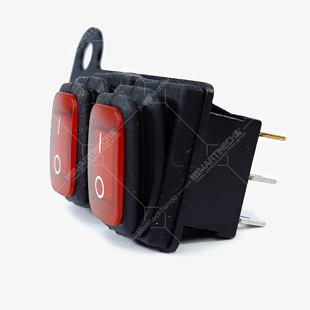 Switch Interruptor Impermeable Testigo Piloto Led On/off X2 Rojo-Rojo