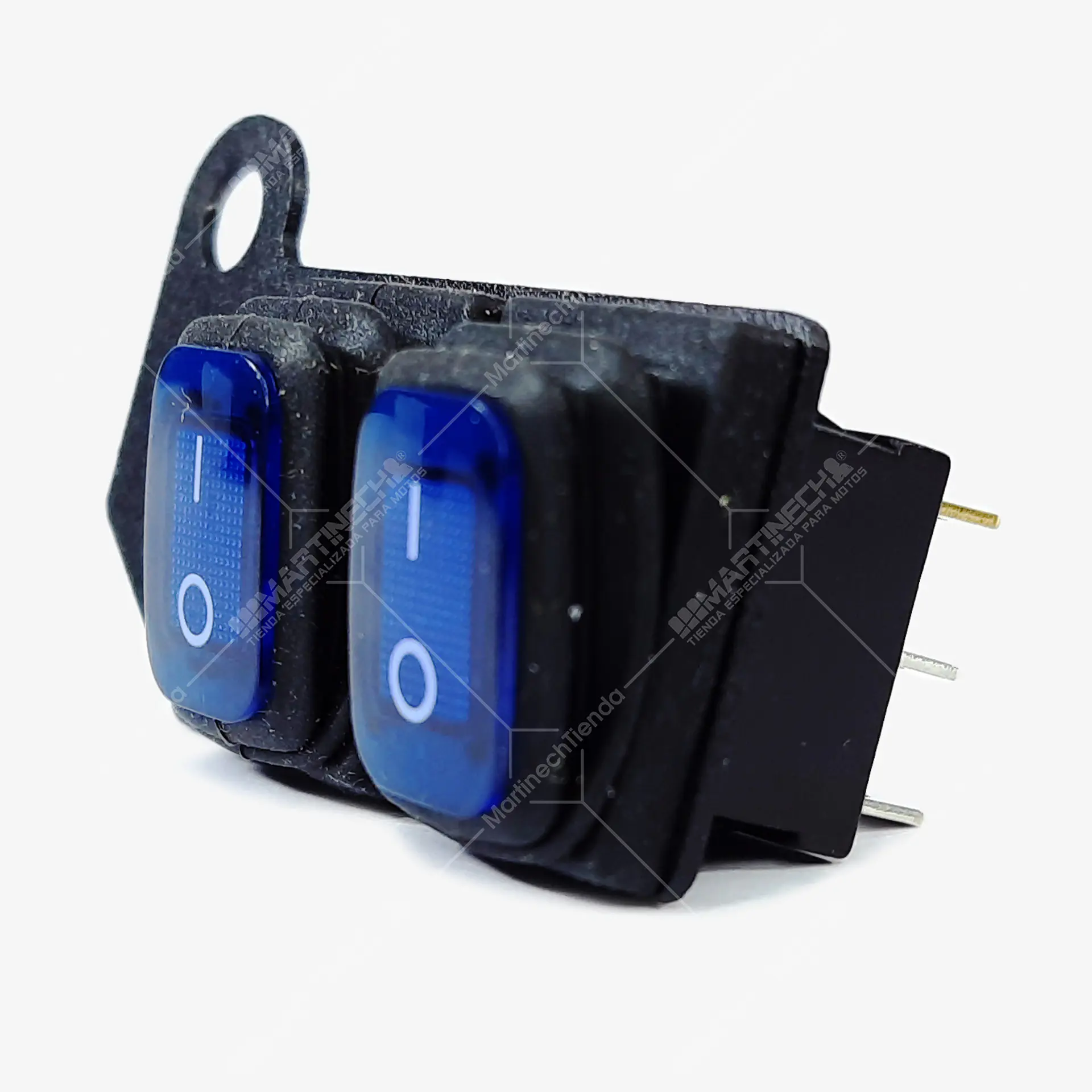 Switch Interruptor Impermeable Testigo Piloto Led On/off X2 Azul-Azul 4