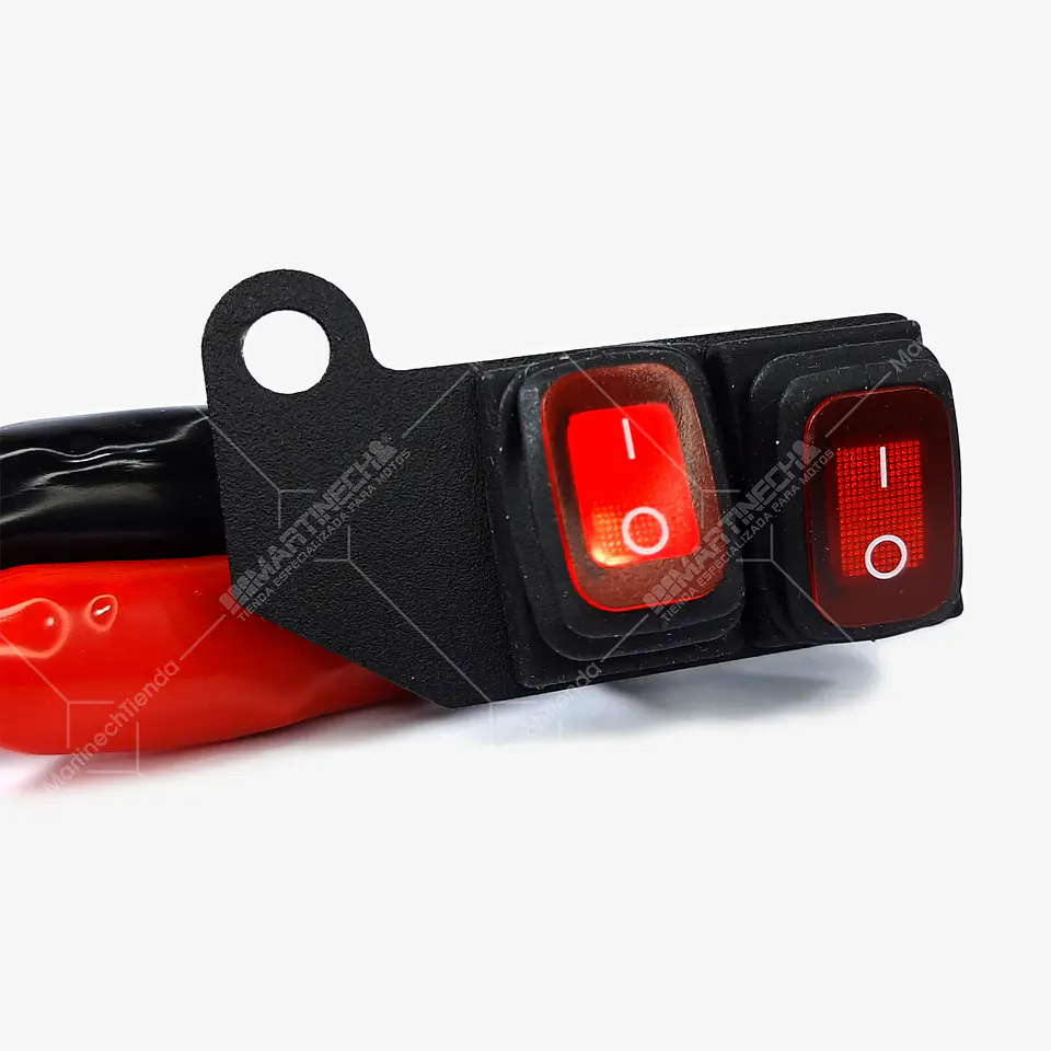 Switch Interruptor Impermeable Testigo Piloto Led On/off X2 Rojo-Rojo 4