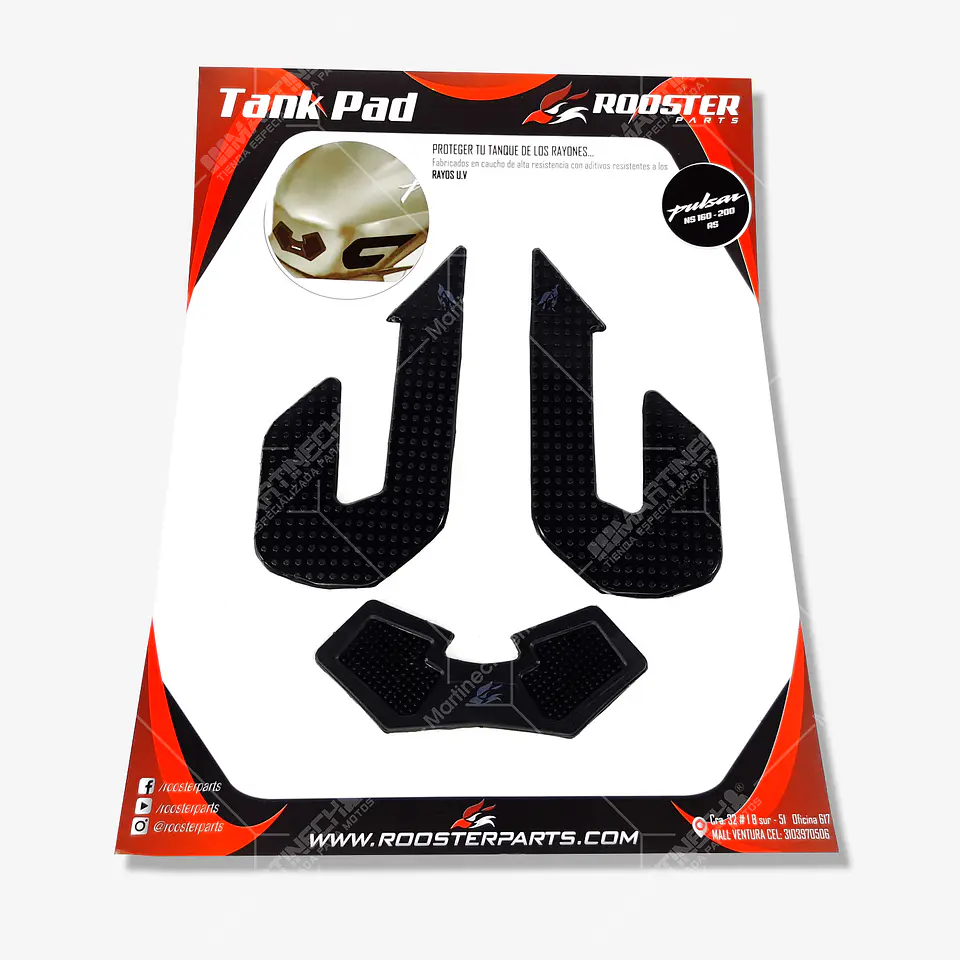 Stompgrip Protector Tanque Moto Caucho Tank Pad Antirayon Pulsar NS 200 2