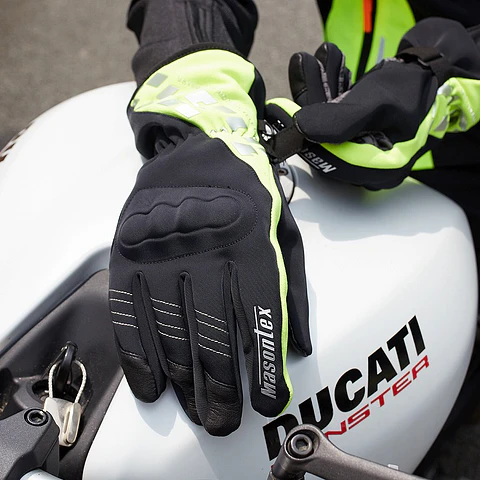 Guantes Impermeables Termicos Motociclista con Protección - Negro