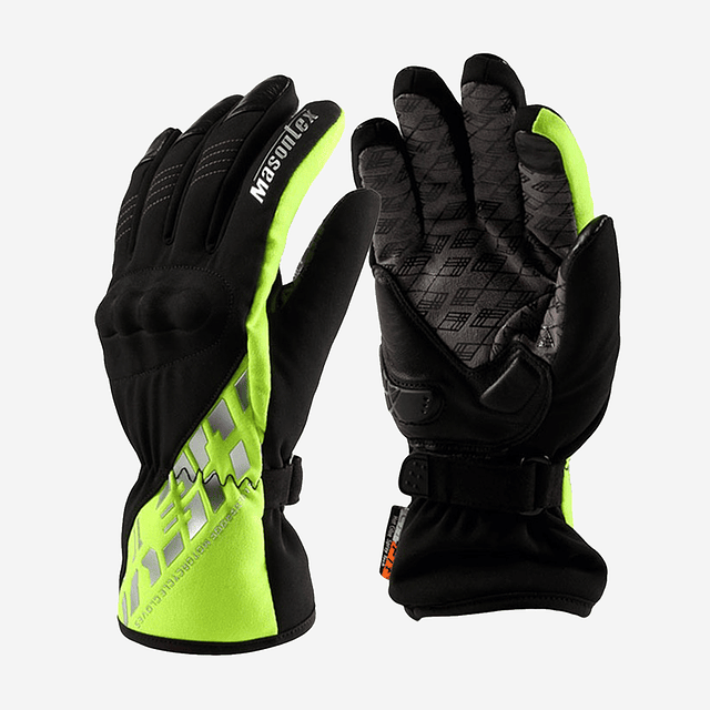 Guantes Impermeables Termicos Motociclista con Protección - Verde