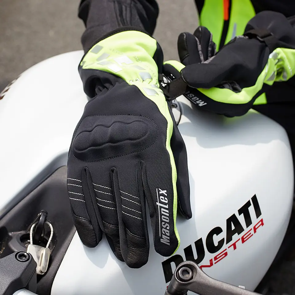 Guantes Impermeables Termicos Motociclista con Protección - Verde 3