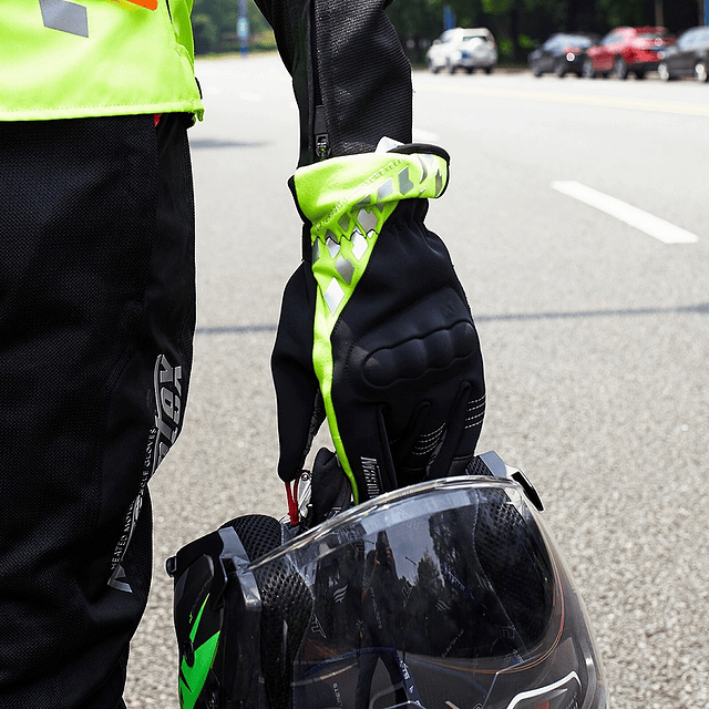 Guantes Impermeables Termicos Motociclista con Protección - Verde