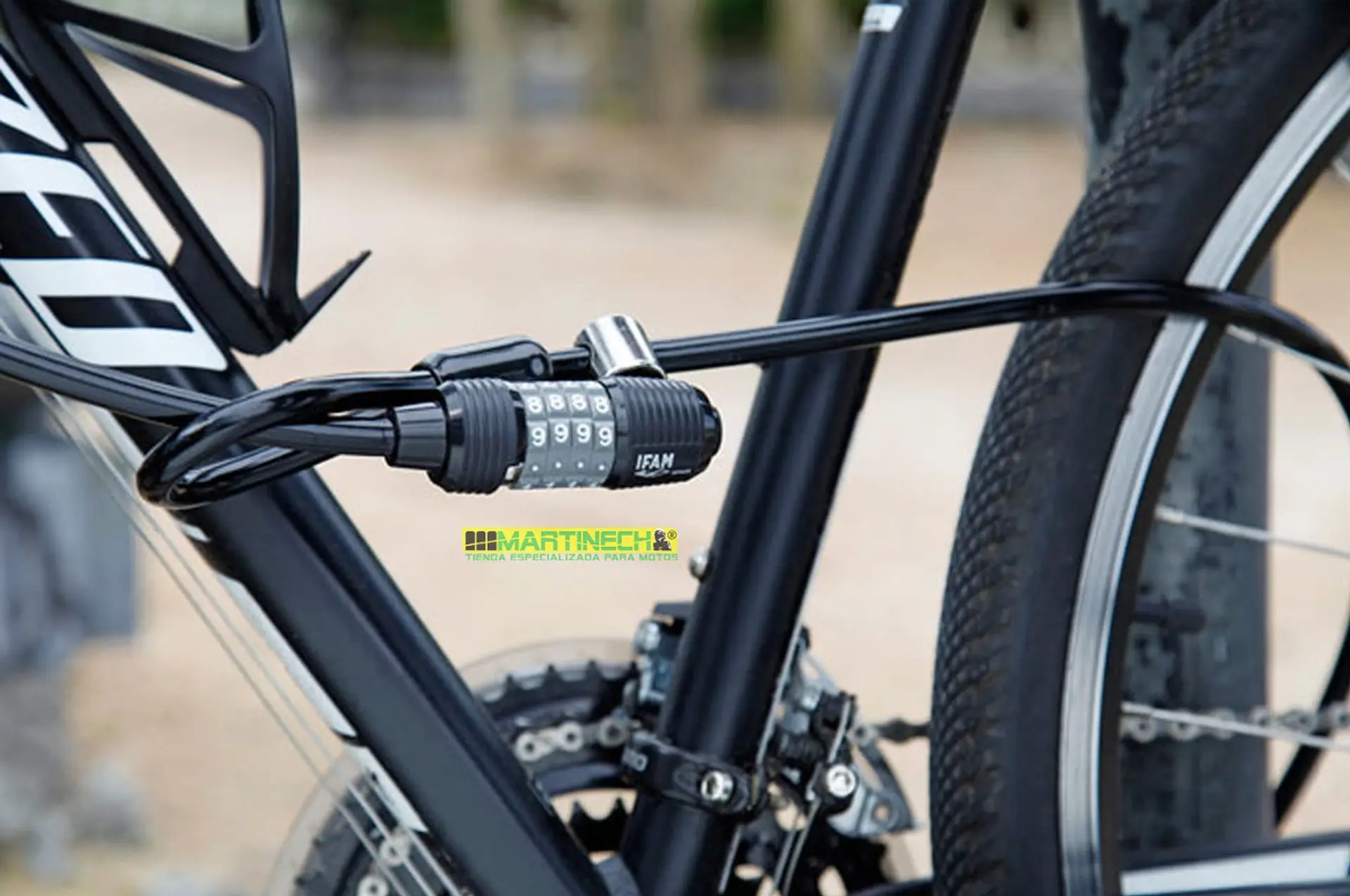 Guaya Candado Cable Antirrobo Bicicleta O Moto 2 Metros Ifam 3