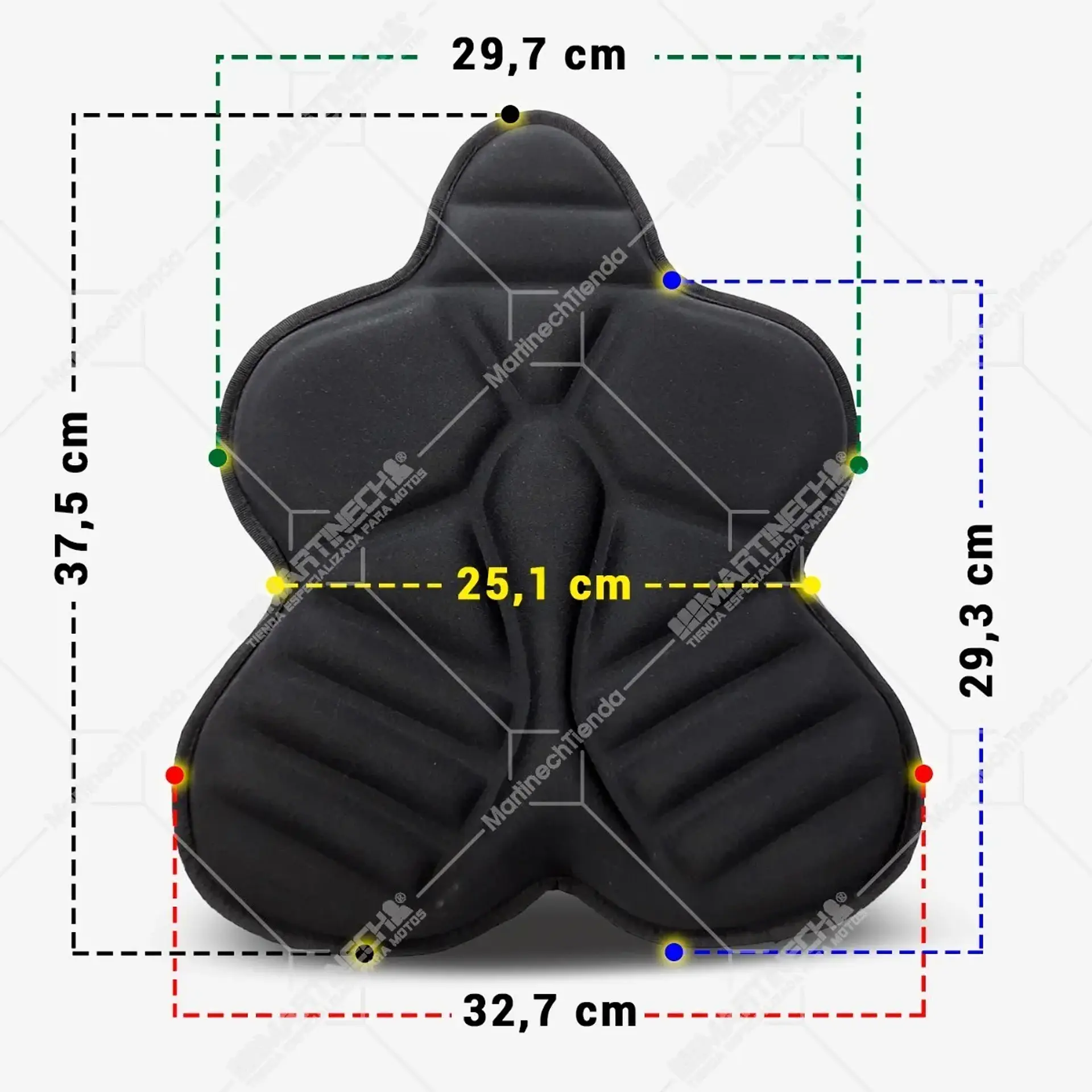 Cojín Para Moto Viaje Touring Memory Foam Kit X 2 Confort 3
