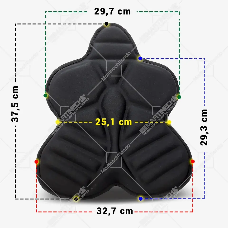 Cojín Para Moto Viaje Touring Memory Foam Kit X 2 Confort 3