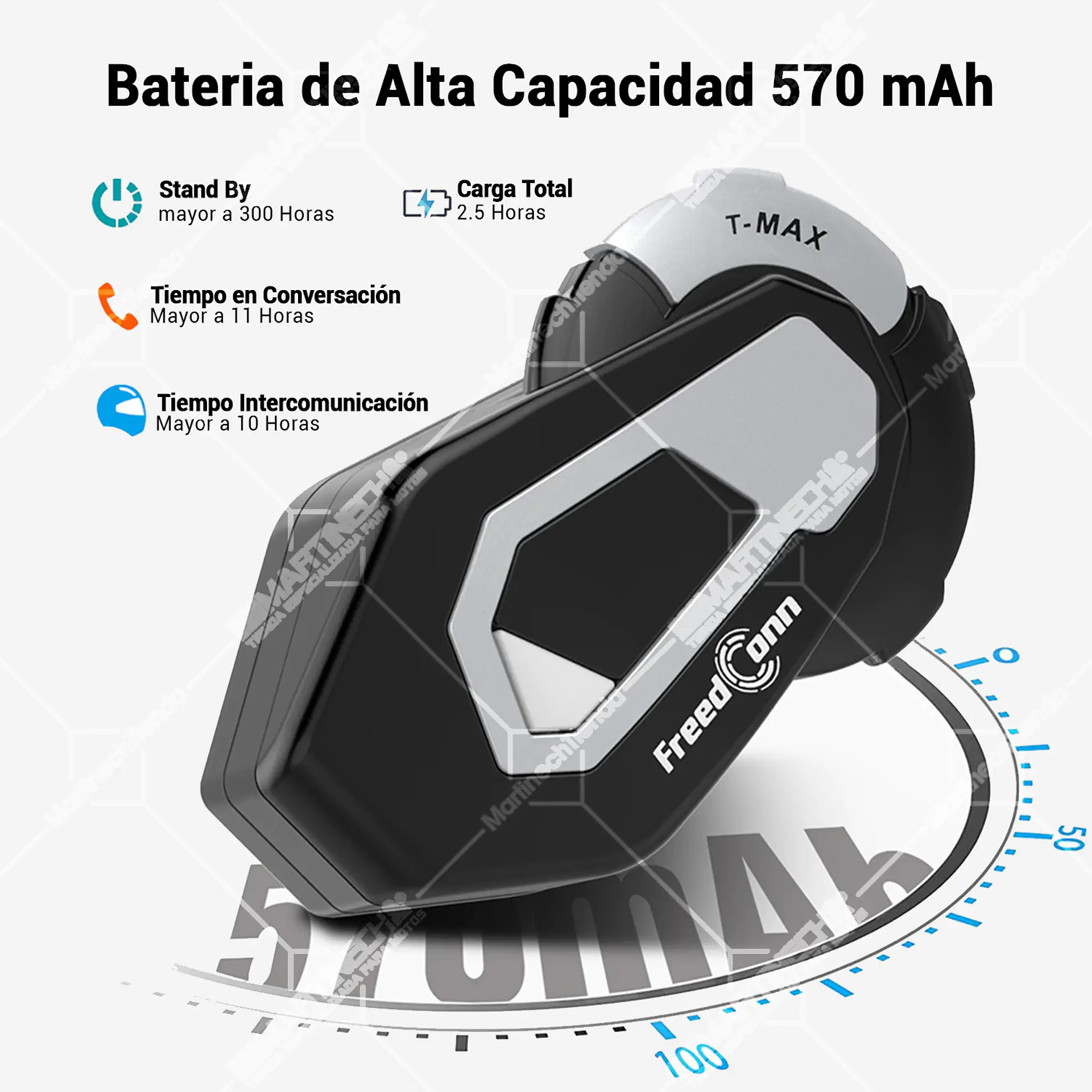 Intercomunicador Moto Impermeable Tmax S Bluetooth y Radio Fm Conferencia 4